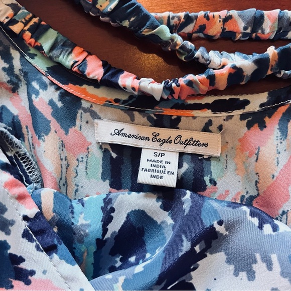 AMERICAN EAGLE OUTFITTERS Strappy Open Back Pocketed Multicolor Dress Sz S - Picture 6 of 9